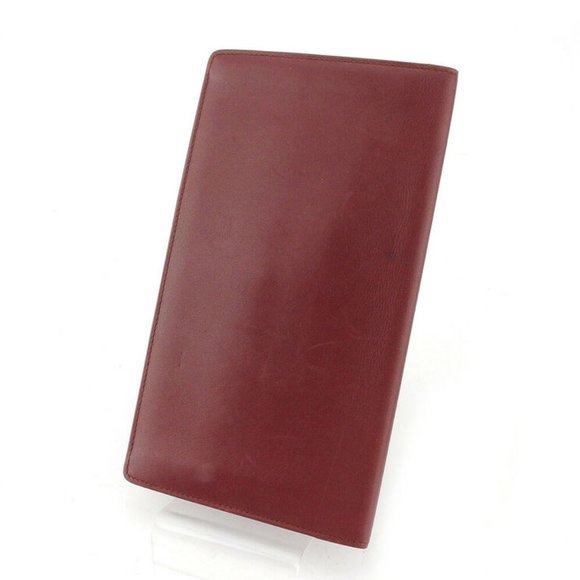 Cartier length wallet mast line Bordeaux leather Authentic used - Picture 2 of 8